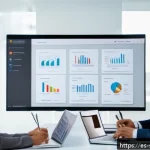 보안 컨설팅에서 고객과 신뢰 구축 방법 - A professional business meeting scene in a modern office with diverse Spanish-speaking professionals...